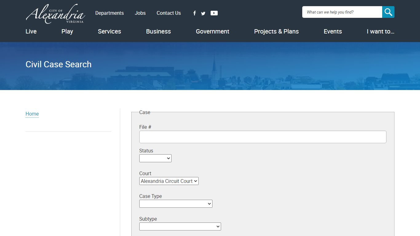 Civil Case Search - AlexandriaVA.Gov